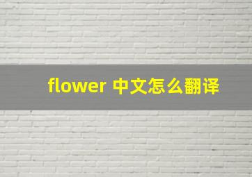 flower 中文怎么翻译